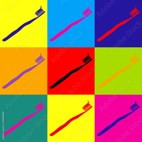 Fototapeta Tooth brush with applied toothpaste portion