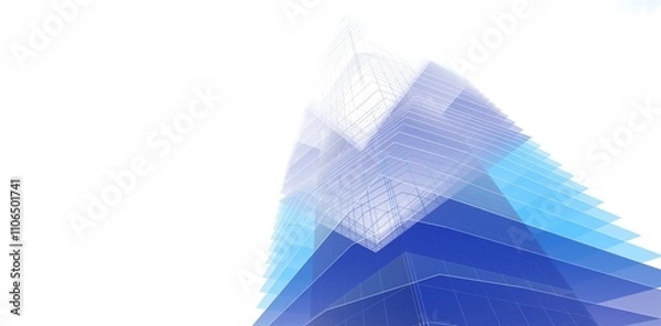 Fototapeta Abstract architectural background 3d illustration
