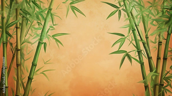 Fototapeta Bamboo trees on a brown background