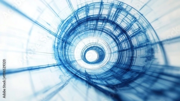 Fototapeta Abstract Blue Tunnel