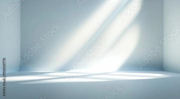 Fototapeta Minimal Abstract Light Blue Background for Product Presentation with Soft Light and Shadows