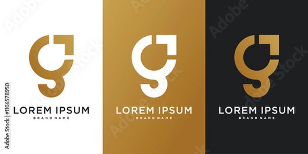 Fototapeta Letter G logo design with creative concapt for company. Premium Vector