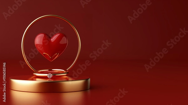 Fototapeta heart in a red backround