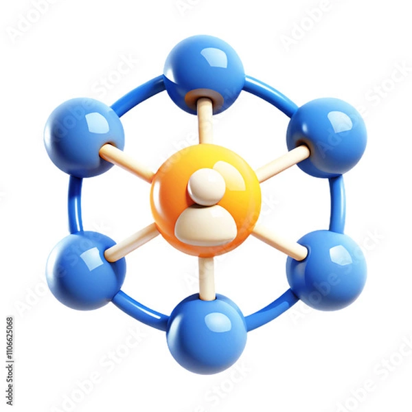 Fototapeta Networking   3d  cartoon style illustration 