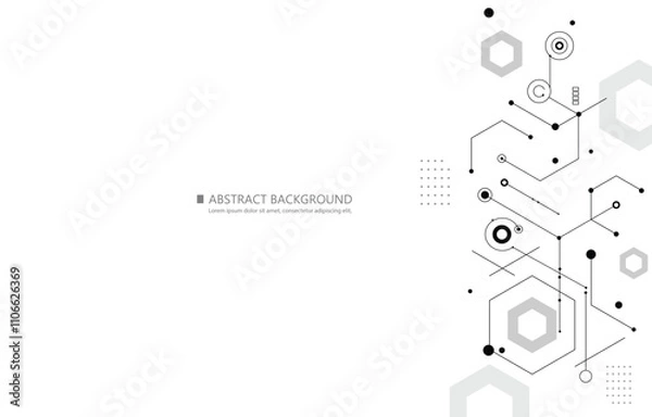 Obraz Abstract vector white wallpaper.geometric sexagon shape.