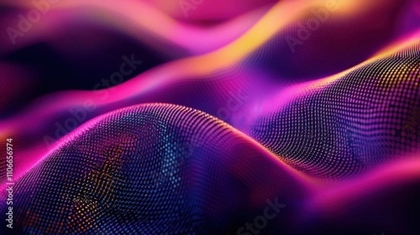 Obraz Abstract Purple Pink Wave Pattern Digital Art
