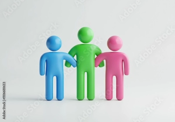 Fototapeta Unity and Teamwork Concept - 3D Render