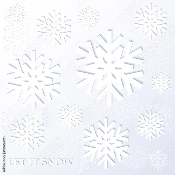 Fototapeta Winter background with snowflakes