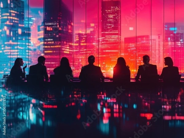 Obraz A boardroom with executives discussing AIdriven digital transformation strategies