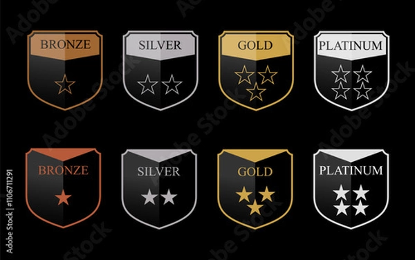Fototapeta membership badge including bronze silver gold platinum