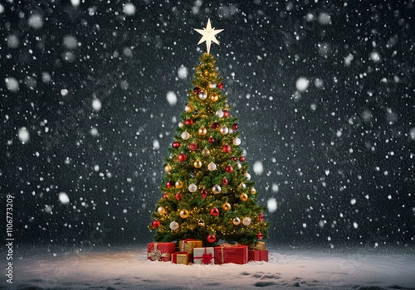 Obraz Christmas tree background