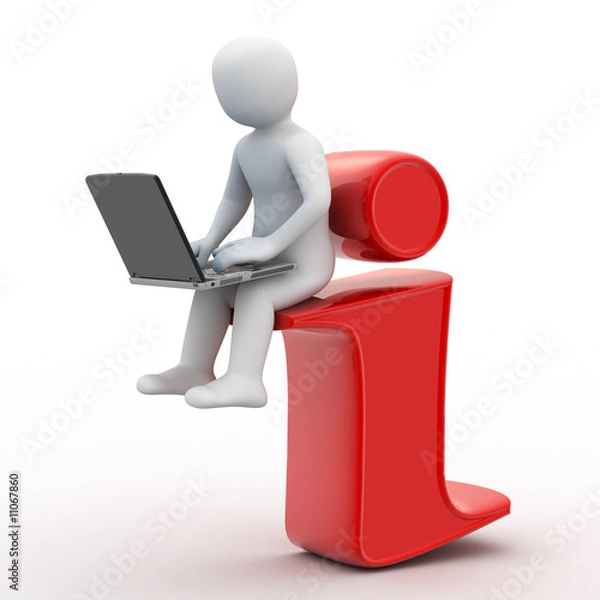 Fototapeta 3d person and symbol information