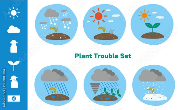 Obraz 農業や園芸の自然災害トラブルセット