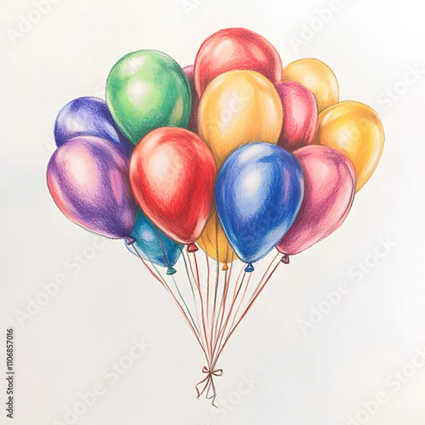 Obraz colorful balloons isolated on white