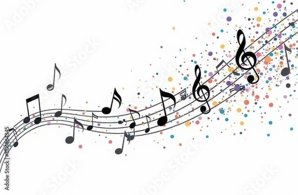 Fototapeta music background with notes