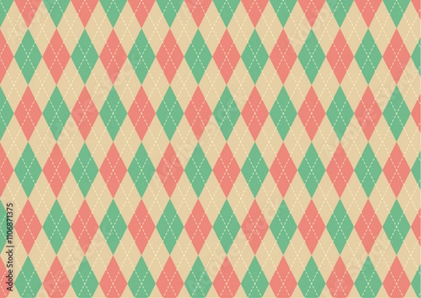 Obraz シックなアーガイル柄　シームレスパターン