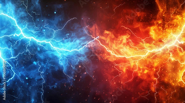 Obraz " 相対的な赤と青のエナジーのバックグラウンド "