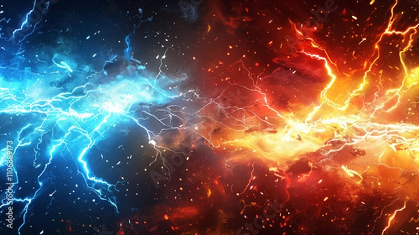 Obraz " 相対的な赤と青のエナジーのバックグラウンド "