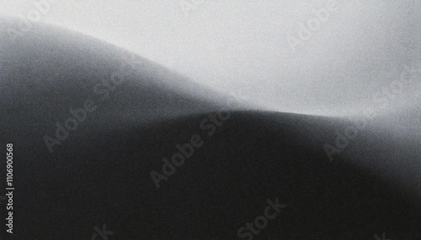 Fototapeta Black and white monochrome abstract grainy gradient liquid flow texture noise overlay, modern designs background, edgy, minimalistic, nostalgic graphic use