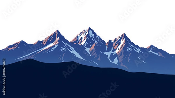 Fototapeta Mountains silhouettes. Mountains vector, Mountains vector of outdoor design elements, Mountain scenery, trees, pine vector, Mountain scenery. Generative AI