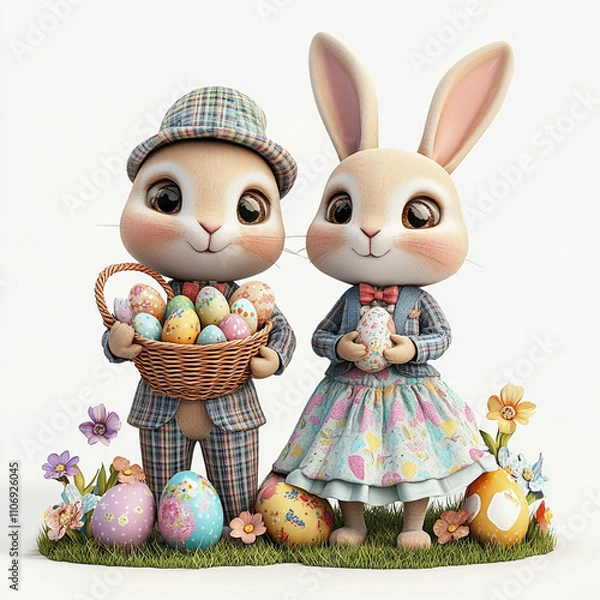 Obraz Happy Easter background, card, poster. Vector