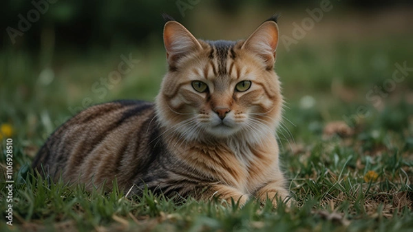Fototapeta cat in the grass