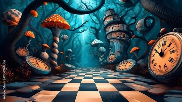 Fototapeta a alice in wonderland background