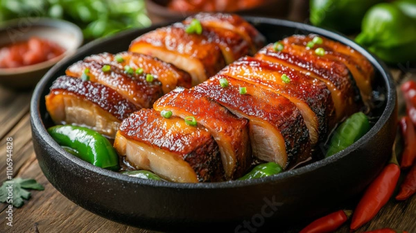 Fototapeta grilled pork chops