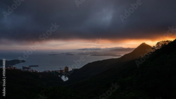 Obraz sunset in the mountains