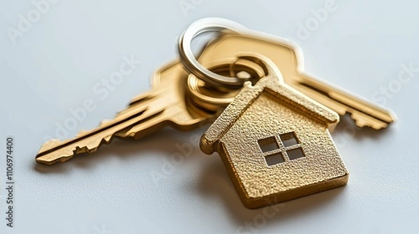 Obraz Golden House Keys Symbolize Home Ownership