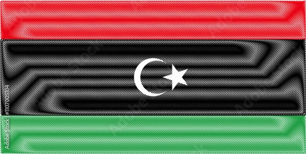 Fototapeta Libya Independence Day December 24. Scribble style Libya flag vector background. Poster, card, banner.