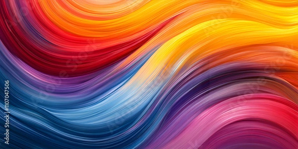 Fototapeta Vibrant Abstract Swirls, Colorful Hues Intertwine Dynamically in an Artistic Wave Background
