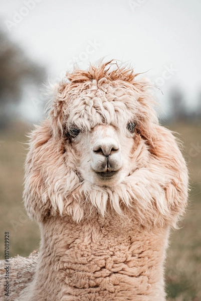 Fototapeta close up of a alpaca
