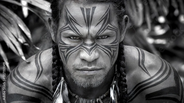 Fototapeta tattooed tribe 