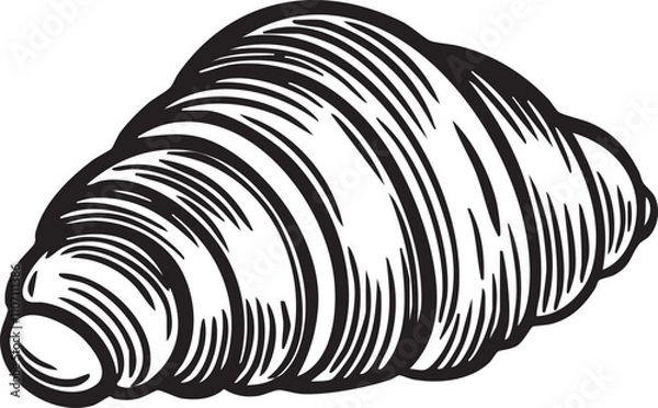 Obraz Classic Croissant Line Drawing Vector Illustration.