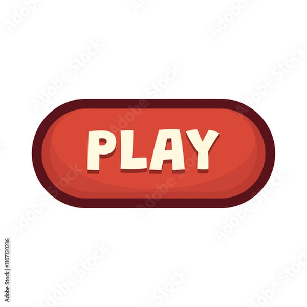 Fototapeta Gaming Button Vector - Play 02