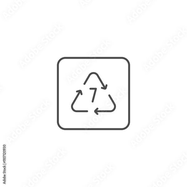 Fototapeta Recycling polycarbonate icon template vector illustration