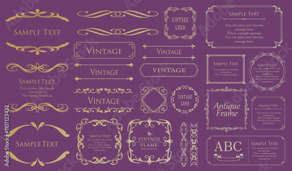 Fototapeta クリスマスフレームデザインセット