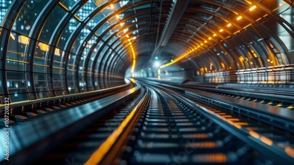 Fototapeta Rail perspective