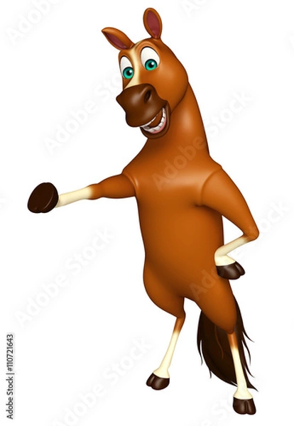 Fototapeta pointing Horse cartoon character