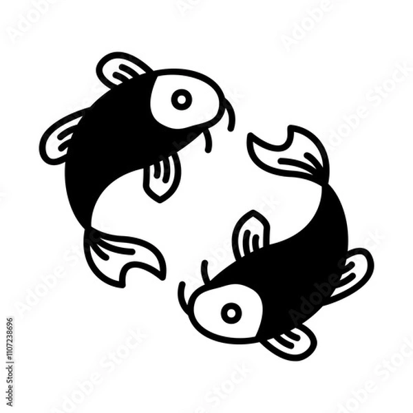 Fototapeta two koi fish
