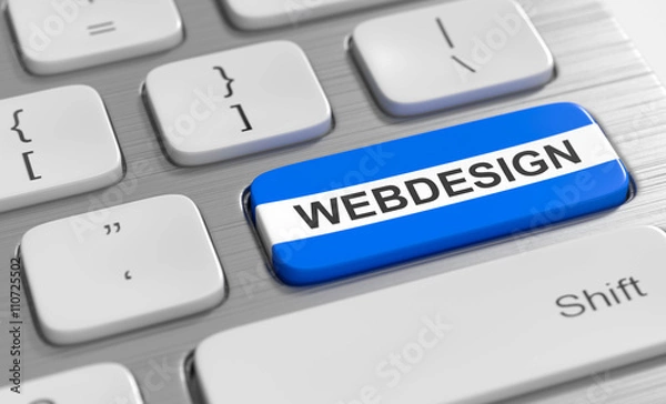 Fototapeta Computertastatur mit einer Webdesign Taste