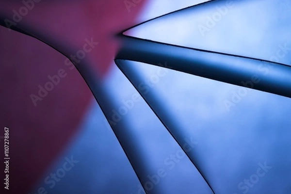 Fototapeta Abstract background of black lines on pink and blue with shadows