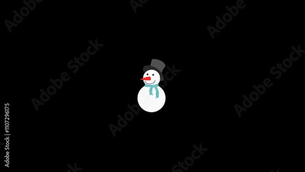 Obraz Christmas Icon Snowman. This Mogrt template.