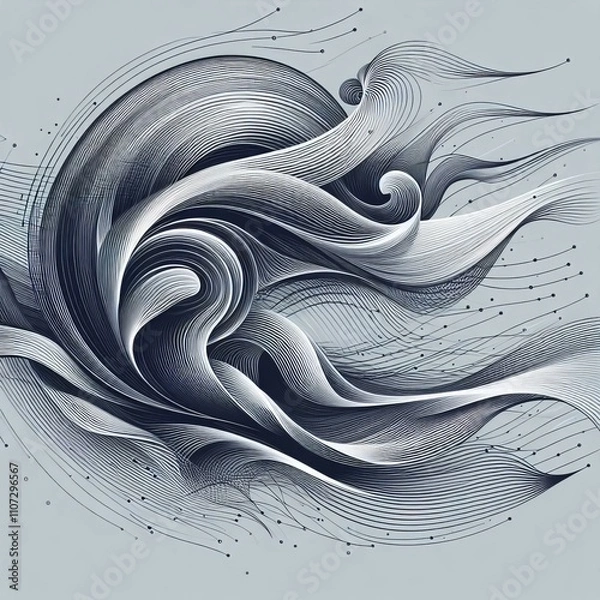 Fototapeta Abstract Wind Lines Curved lines representing wind creating a se