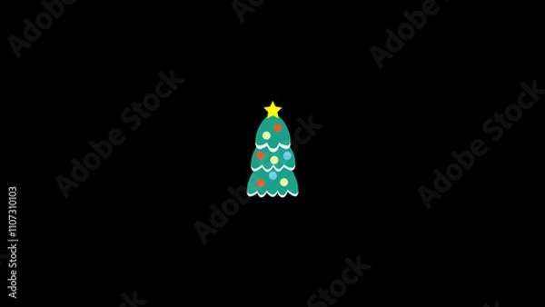Obraz Christmas Icon Tree. This Mogrt template.