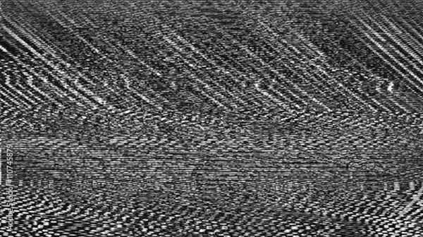 Fototapeta Television screen with static noise caused by bad signal reception
