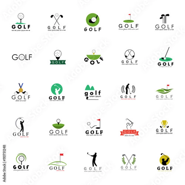 Fototapeta Golf Icons Set - Isolated On White Background - Vector Illustration, Graphic Design