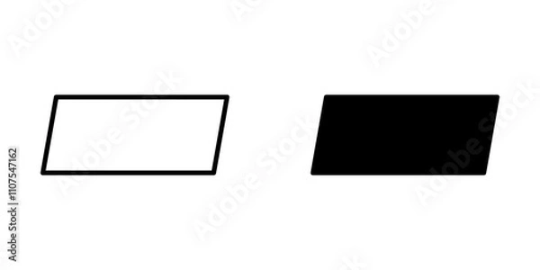 Fototapeta parallelogram Icon set. Symbol isolated white background. vector illustration. color editable.
