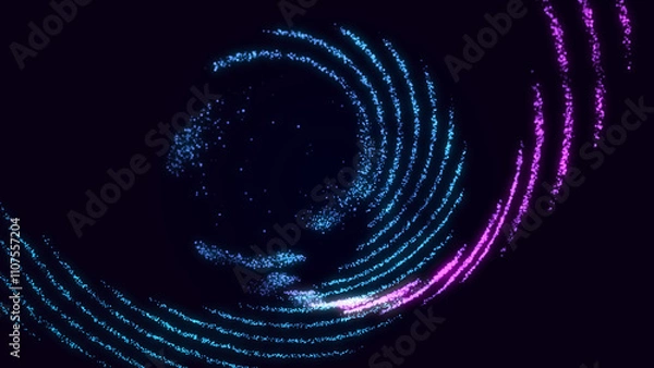 Fototapeta Abstract background of moving lines. Information space strip. Big data visualization. 3d rendering